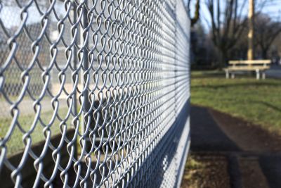 Chain Link Fence with Privacy Slats